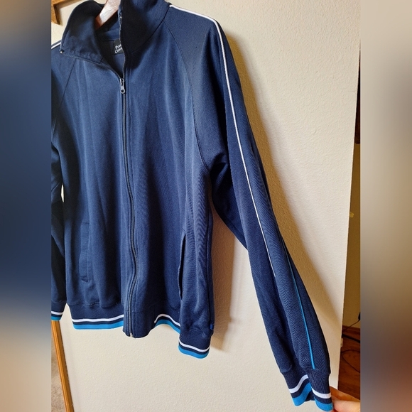 Pineapple Connection  Zip Up Track Jacket. Navy with white/blue. Mens size M - Picture 5 of 6